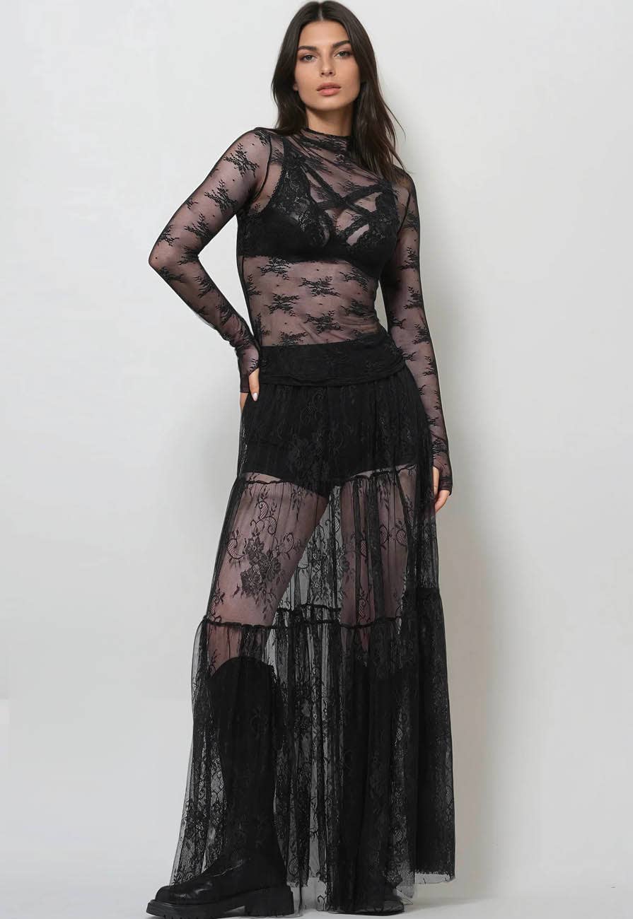 Retro Veil Lace Top