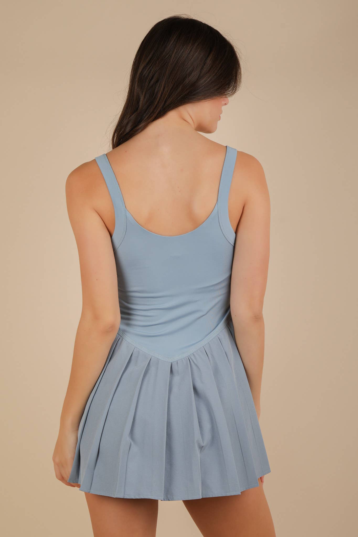 Pleated Skirt Activewear Dress W/ Under Shorts