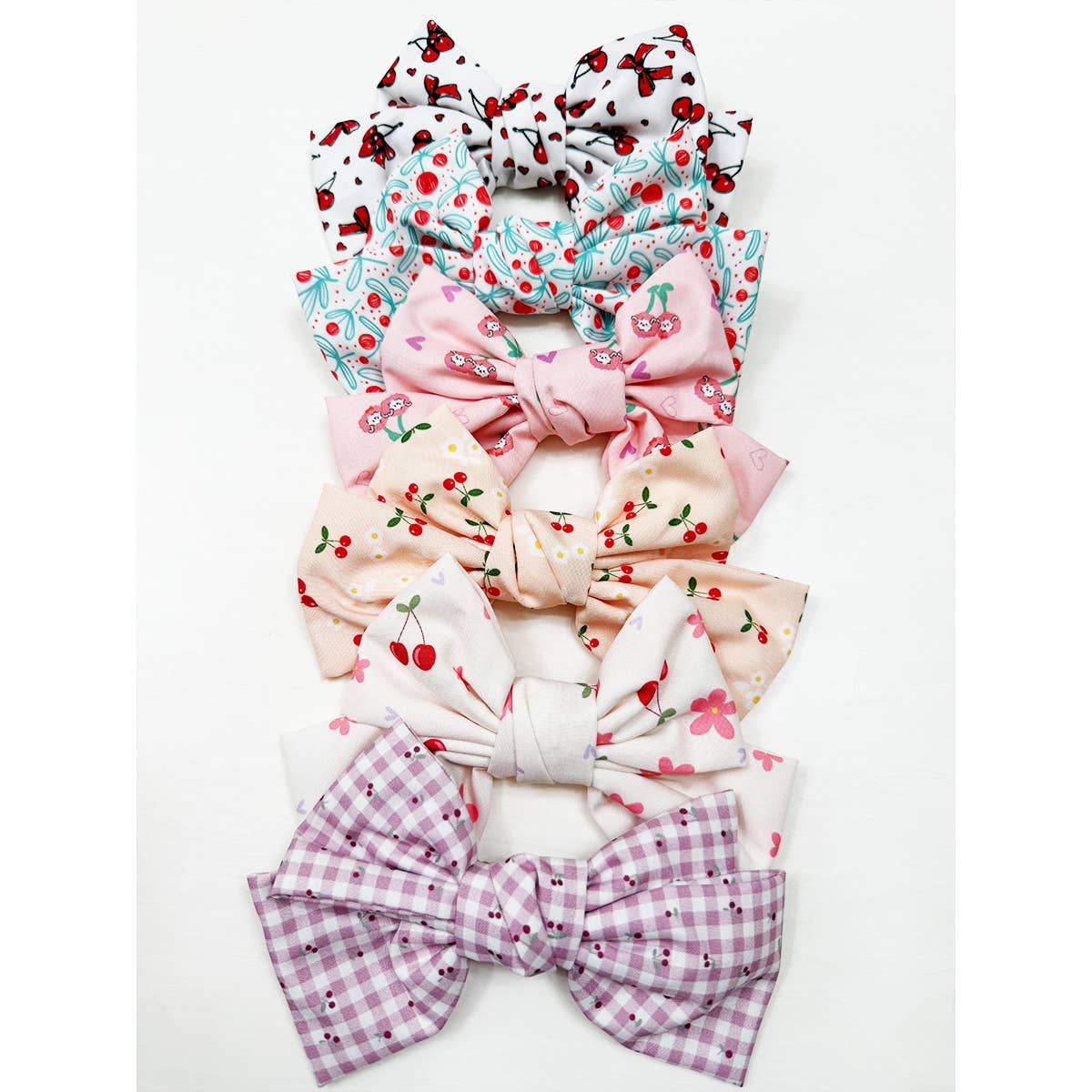 Double Layer Cherry Bow Hair Clips