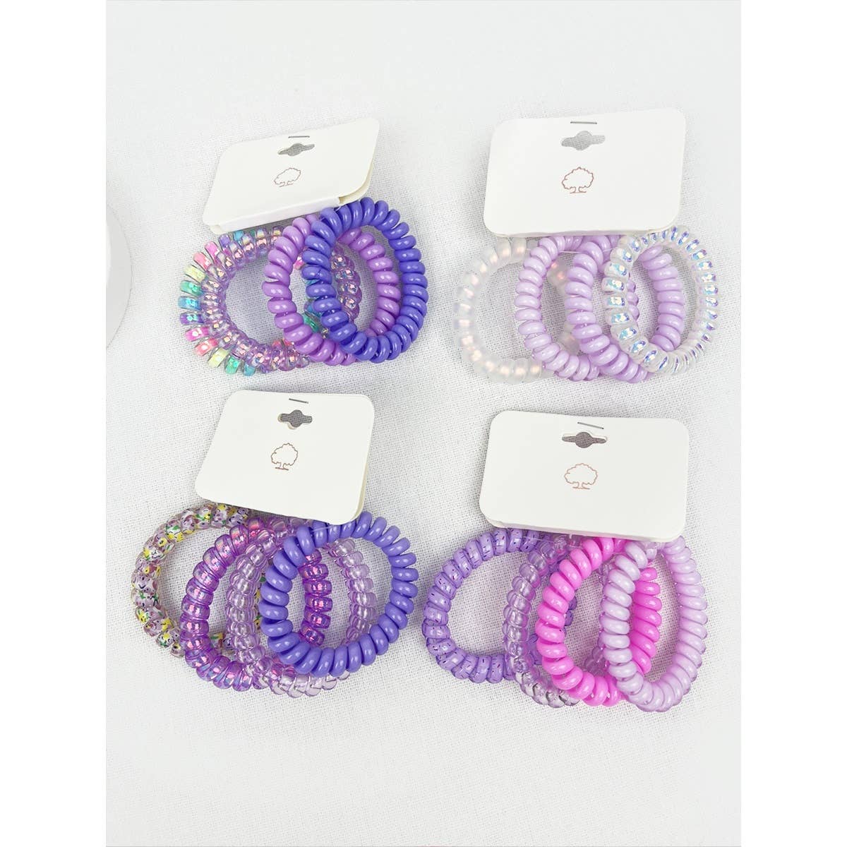 Purple Multicolor Spiral Hair Ties