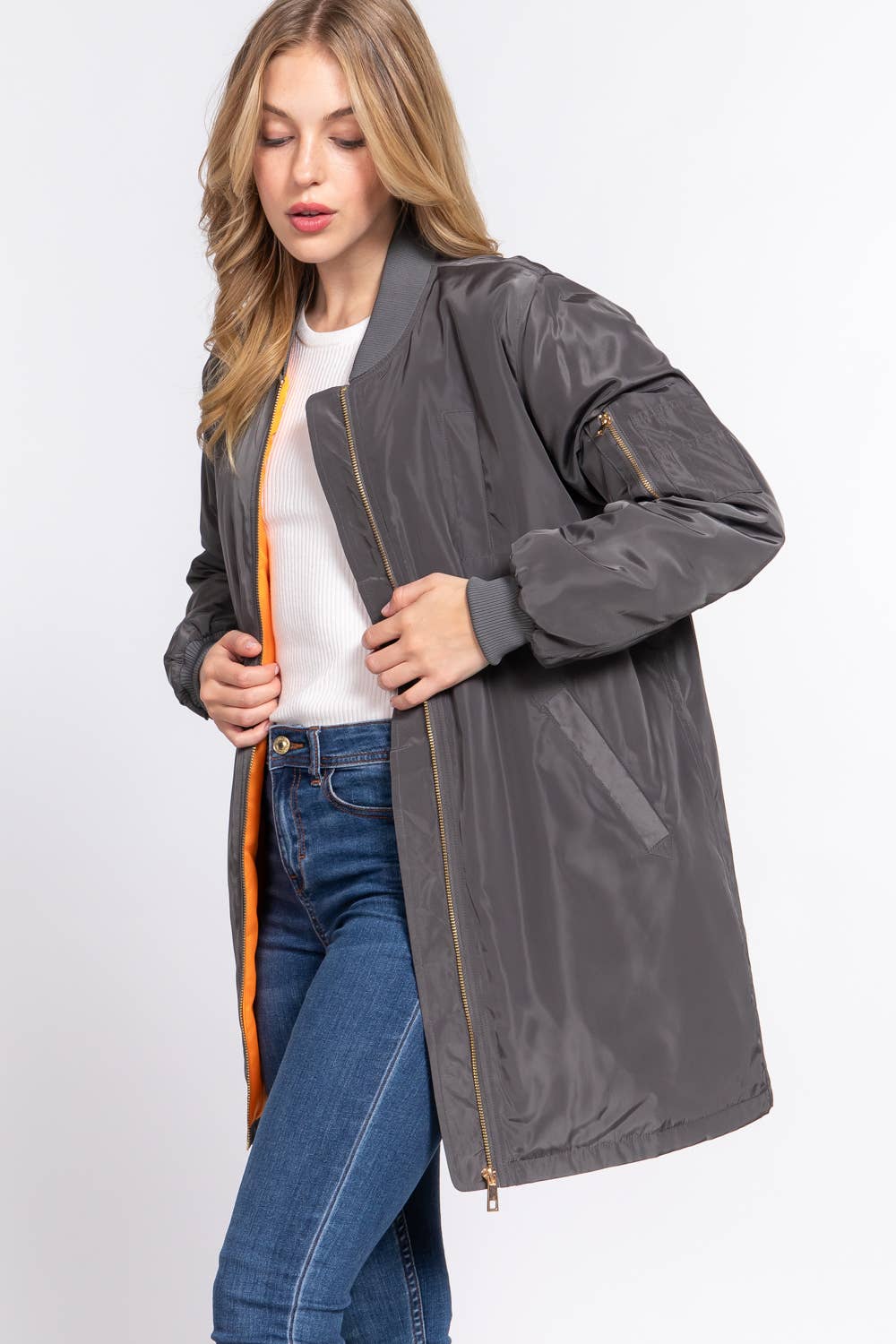 Long Line Bomber Jacket
