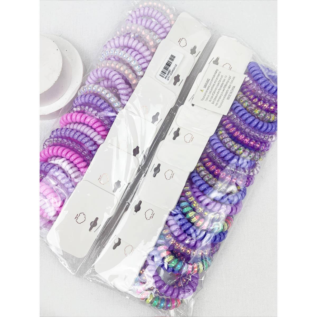 Purple Multicolor Spiral Hair Ties