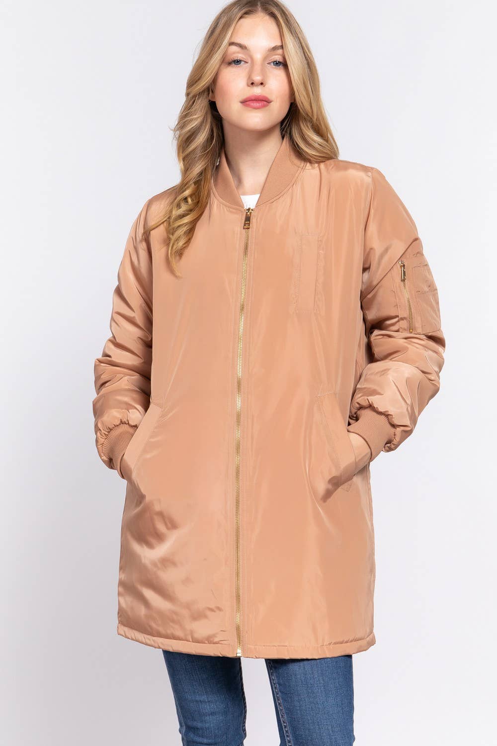 Long Line Bomber Jacket