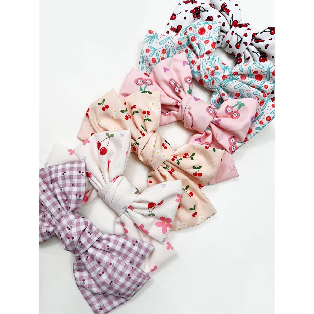 Double Layer Cherry Bow Hair Clips