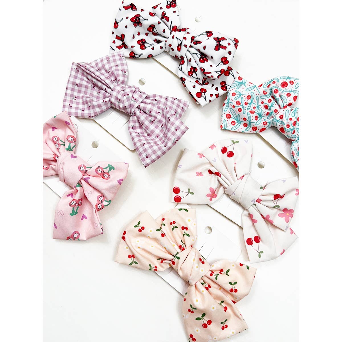 Double Layer Cherry Bow Hair Clips