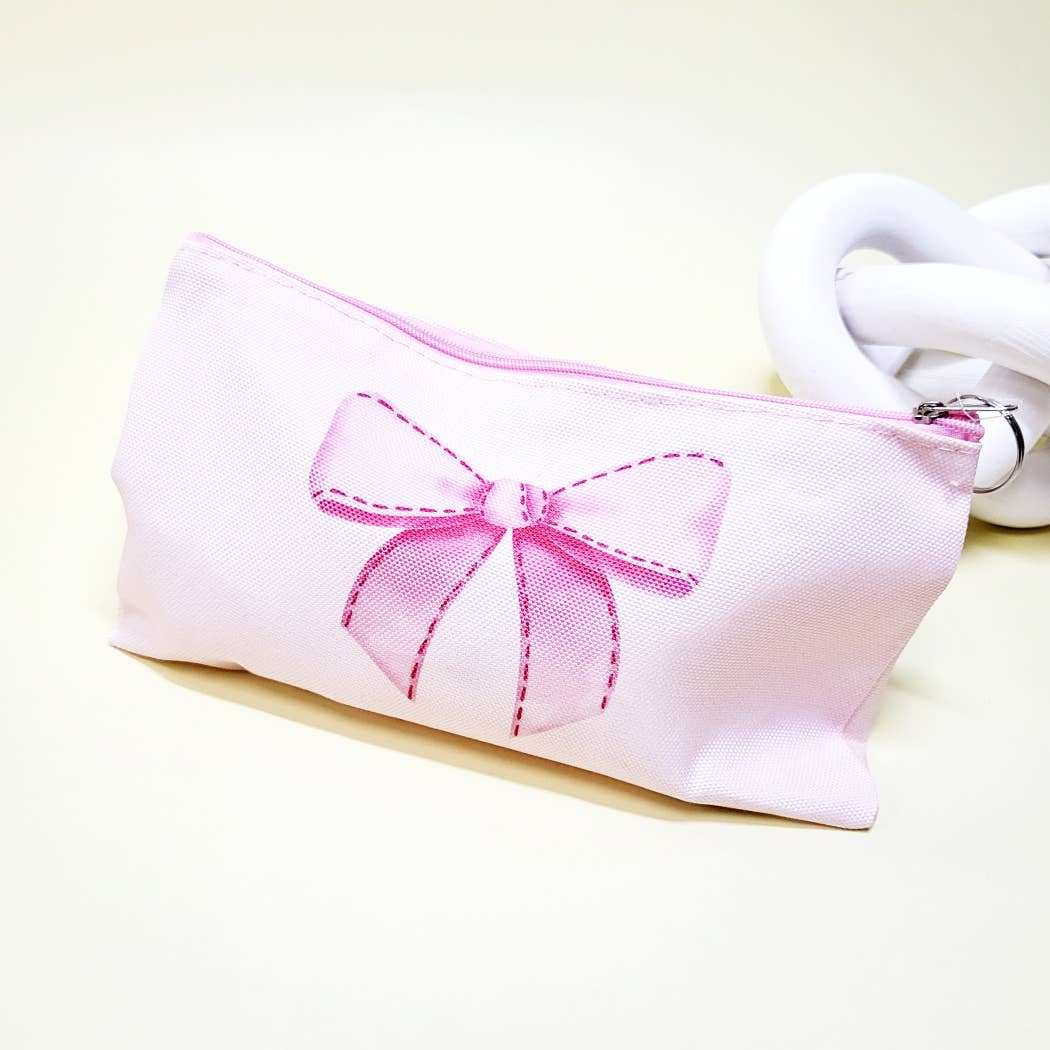 Bow Printed Makeup Bag