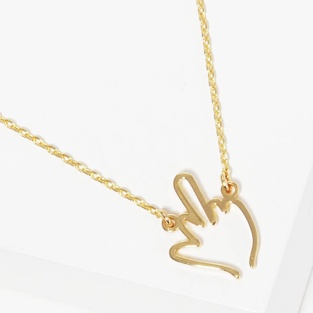 Gold-Dipped Middle Finger Up Necklaces
