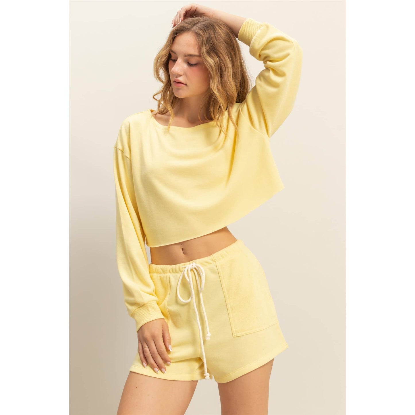 Casually Cute Boat Neck Long Sleeve Top
