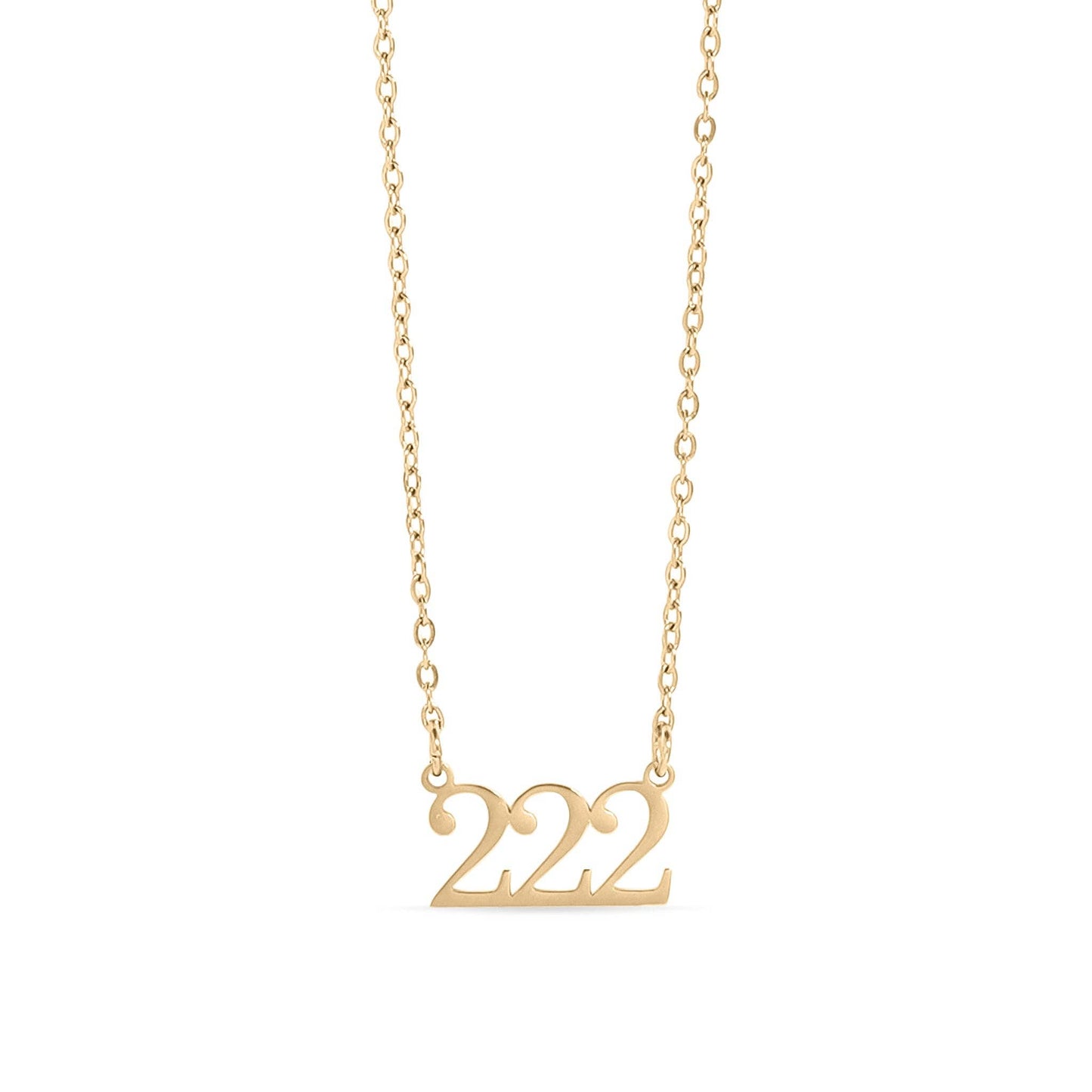 18K Gold PVD Stainless Steel Angel Number Necklace