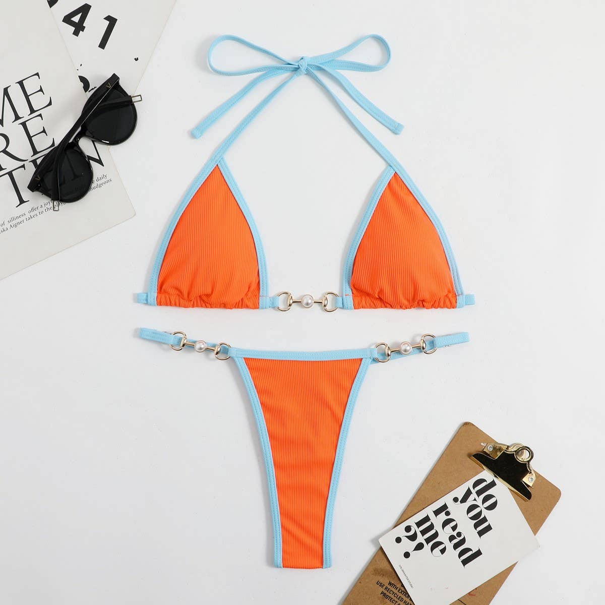 Metallic Bikini Set - Sexy Fluorescent Swimsuit_CWMW0148