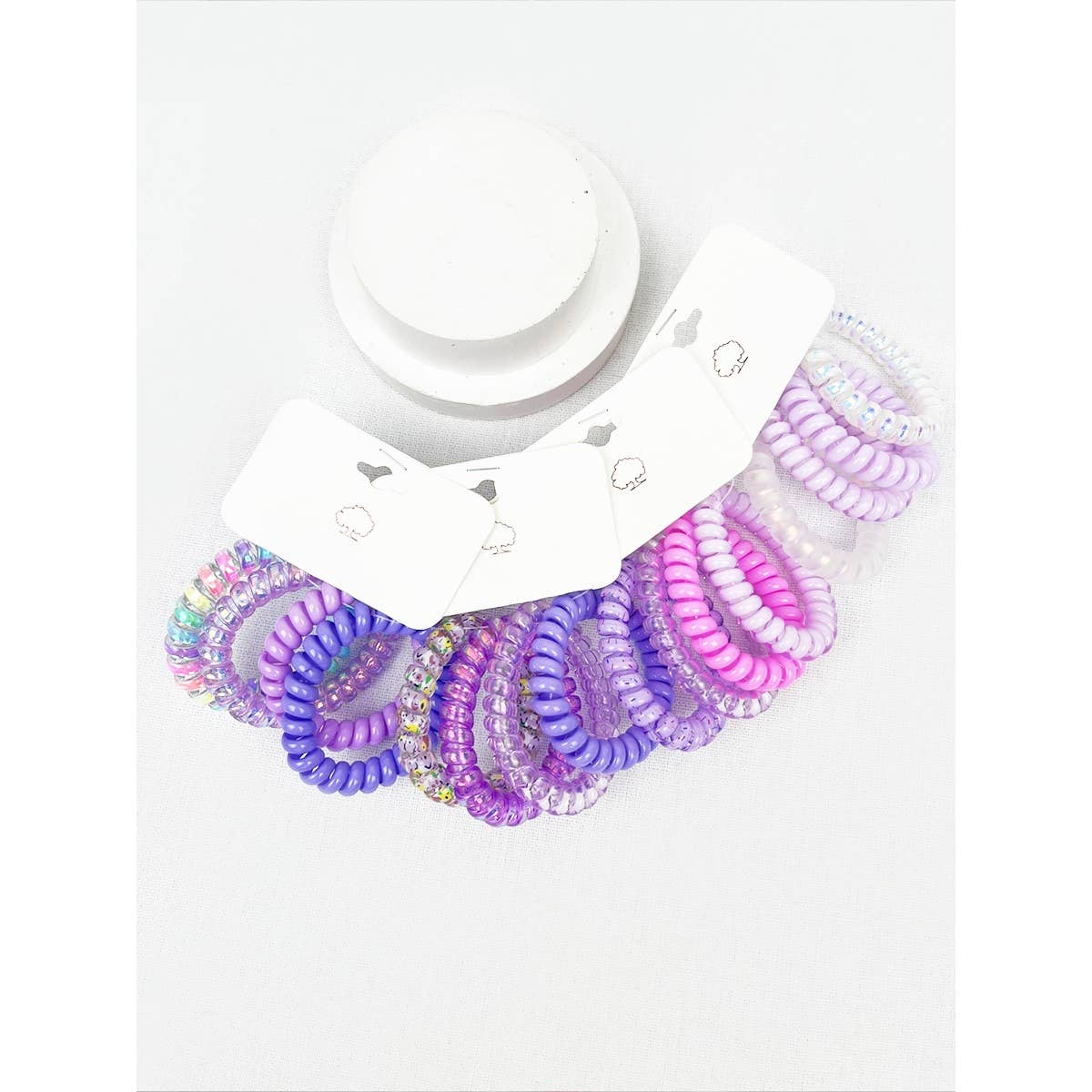 Purple Multicolor Spiral Hair Ties
