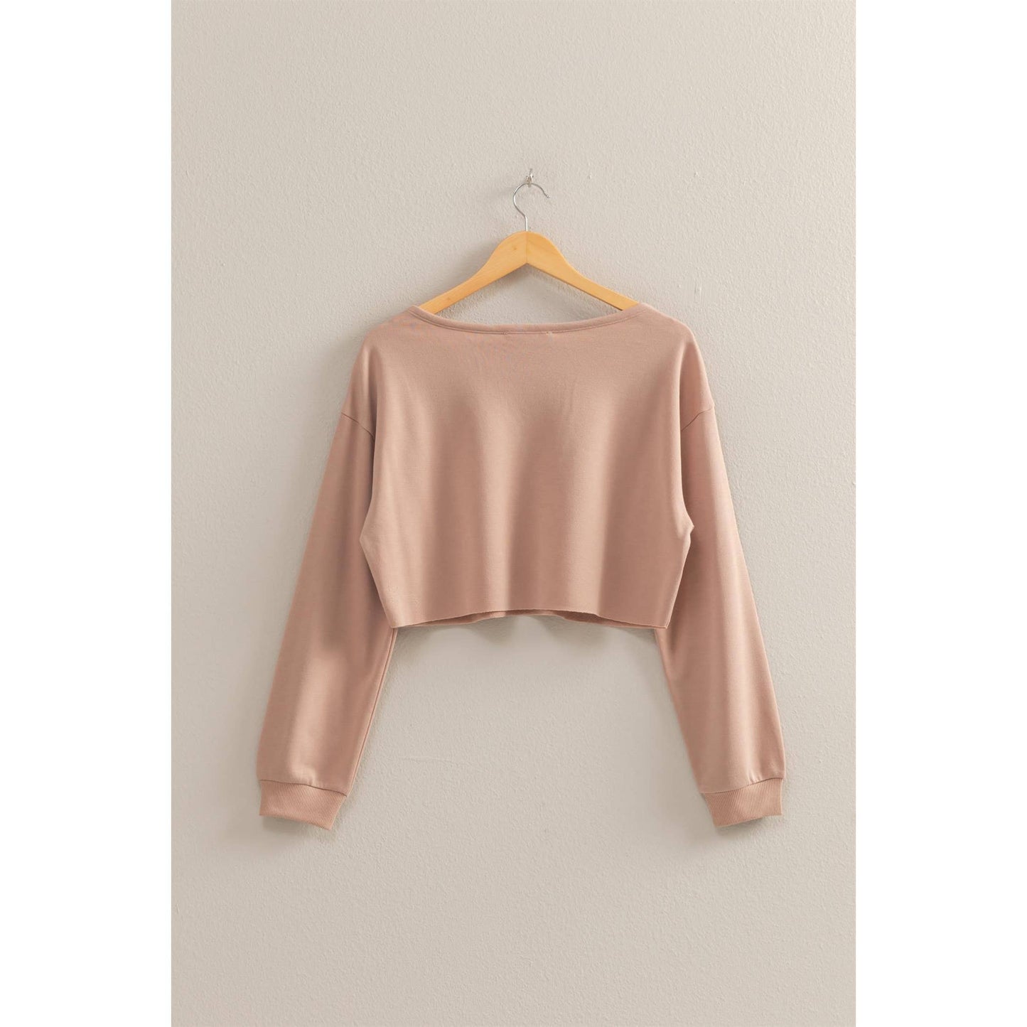 Casually Cute Boat Neck Long Sleeve Top