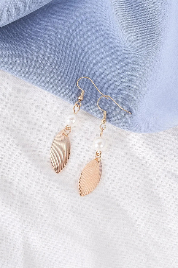 Goldy Feather Drop Earrings