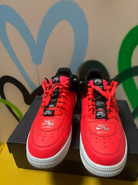 Nike Air Force 1 '07 LV8 "Double Air Pack" sneakers in the Laser Crimson colorway Women’s 12.5 Men’s 11