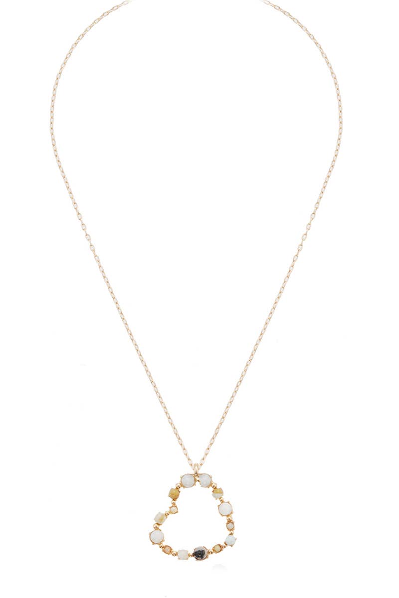 Heart Shaped Semi-Precious Stone Necklaces