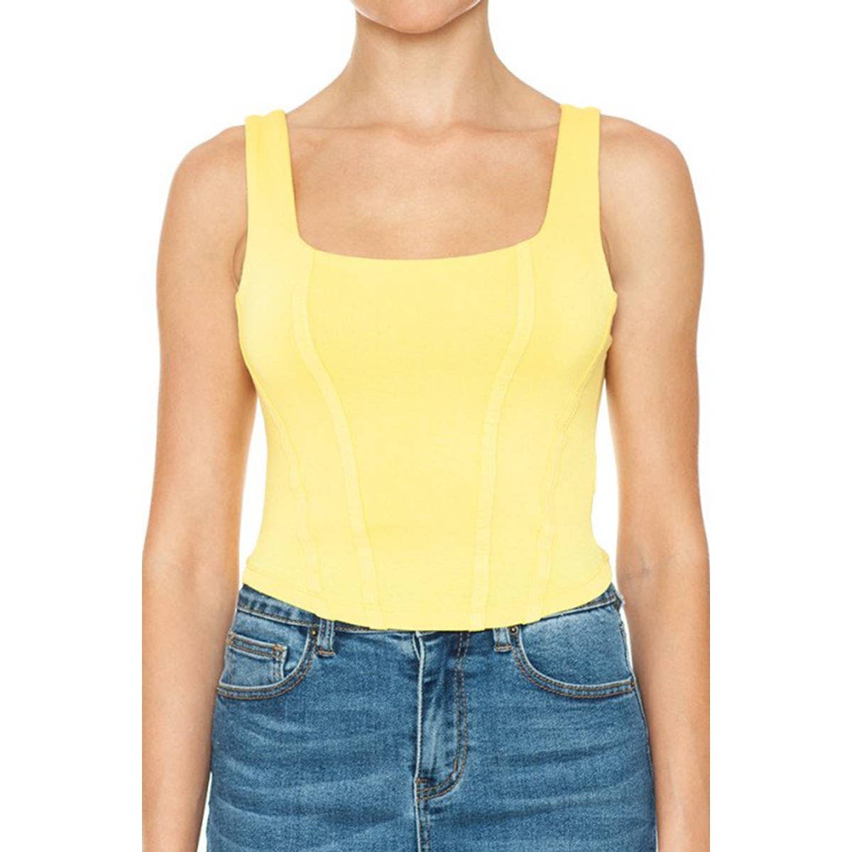 SQUARE NECK CORSET CROP