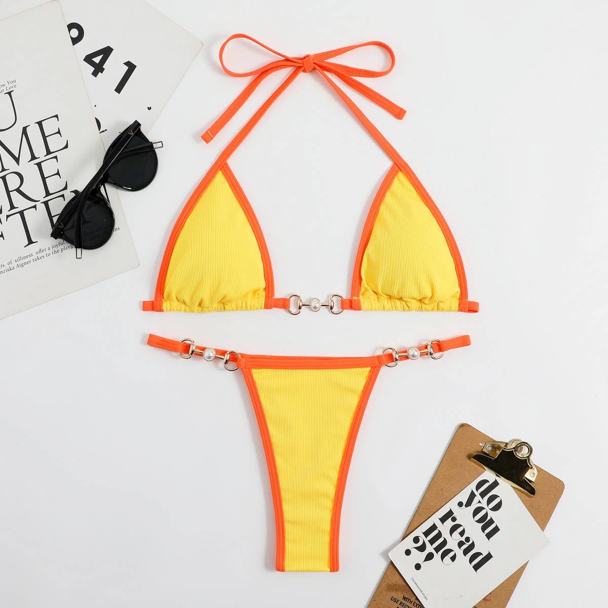 Metallic Bikini Set - Sexy Fluorescent Swimsuit_CWMW0148