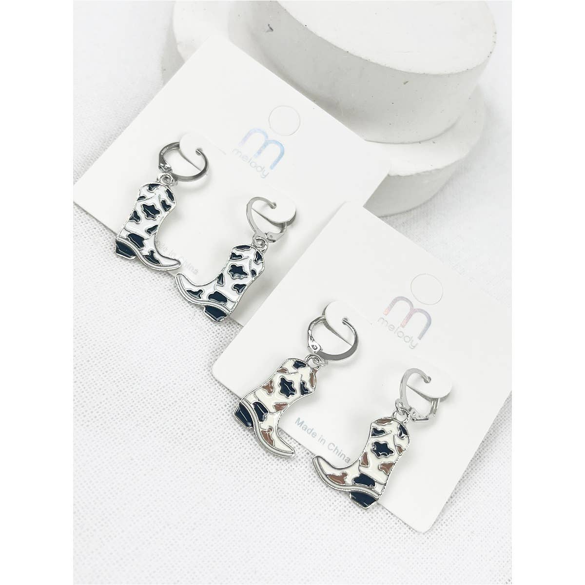 Western Cowgirl Boot Dangle Earrings