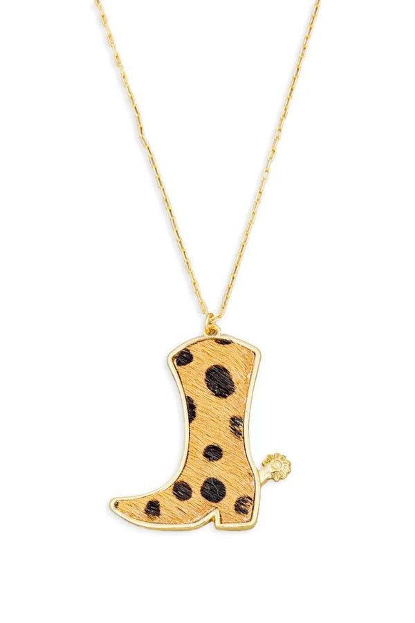 Faux Leather Leopard Designed Necklaces