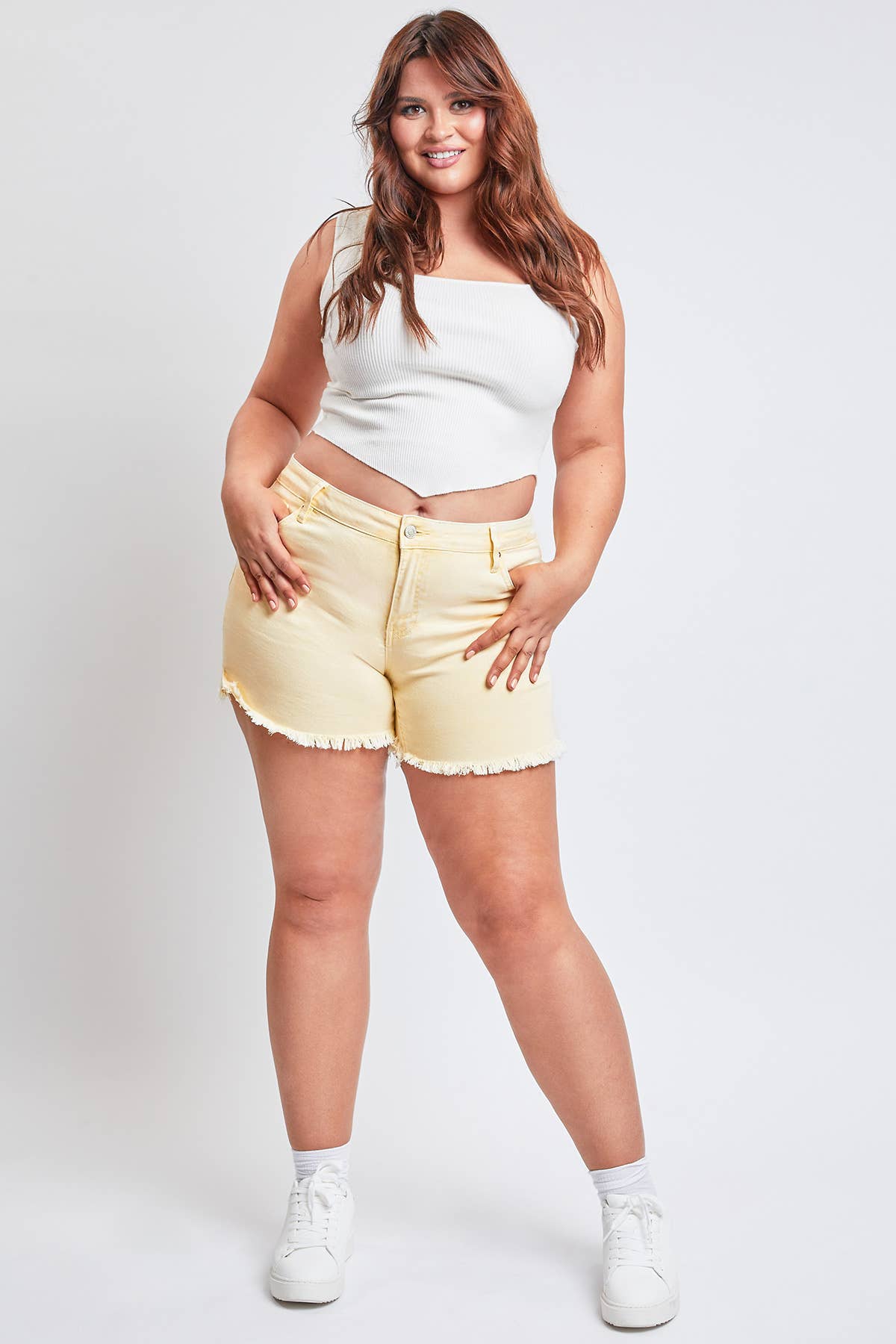 Junior Plus High-Rise 80's Acid Wash Mom Short
