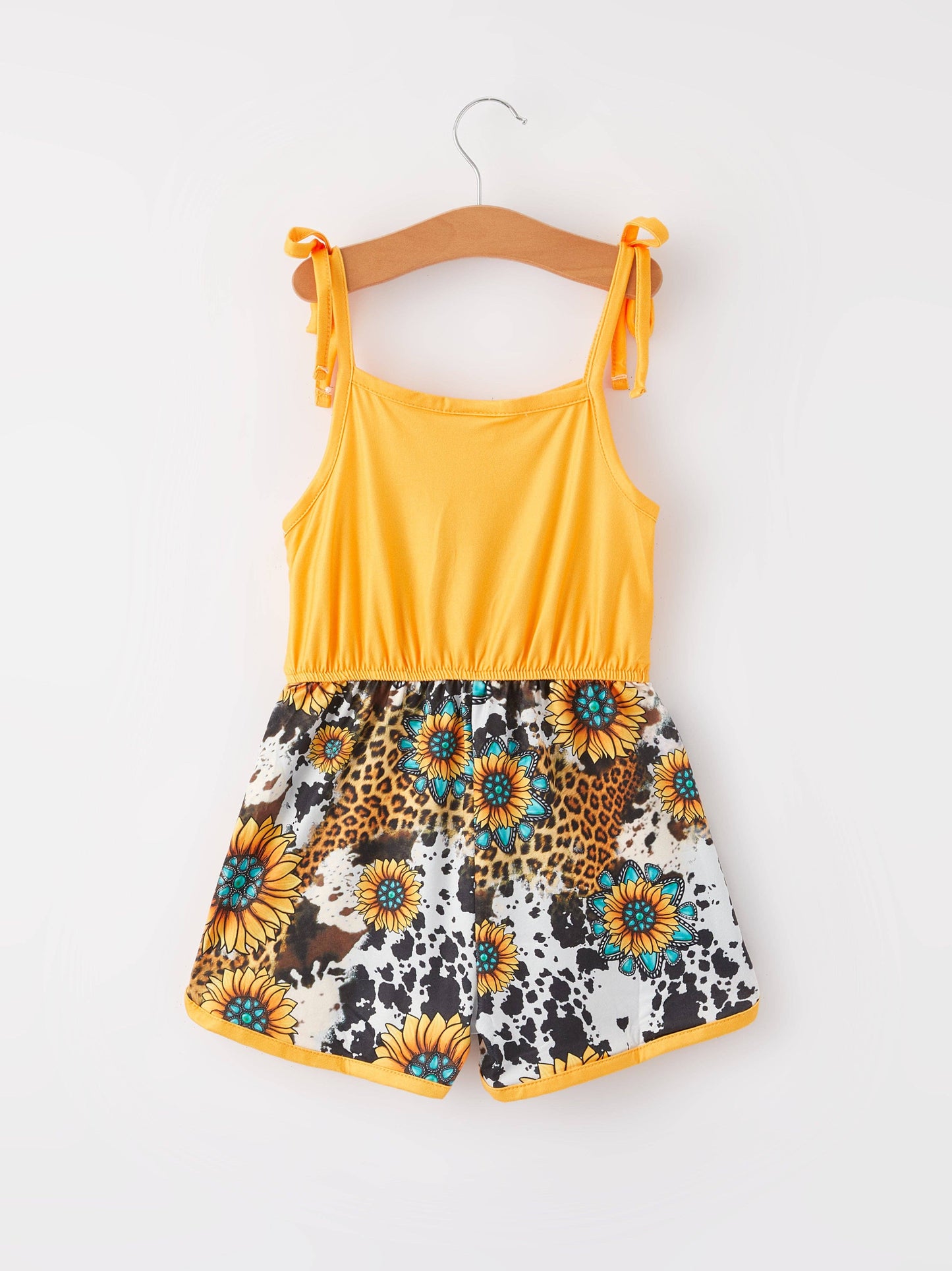 Cow Floral Girls Jumpsuit
