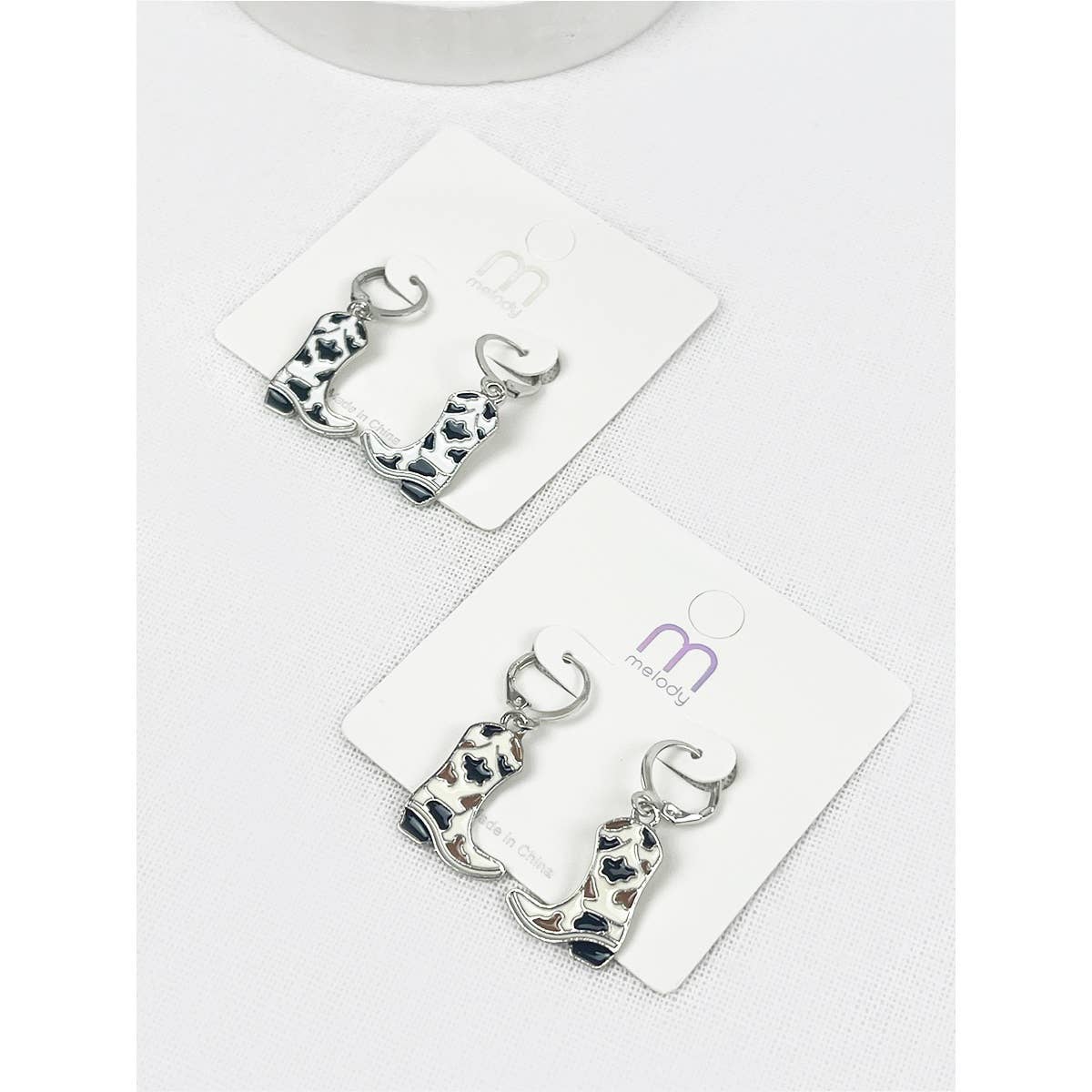 Western Cowgirl Boot Dangle Earrings