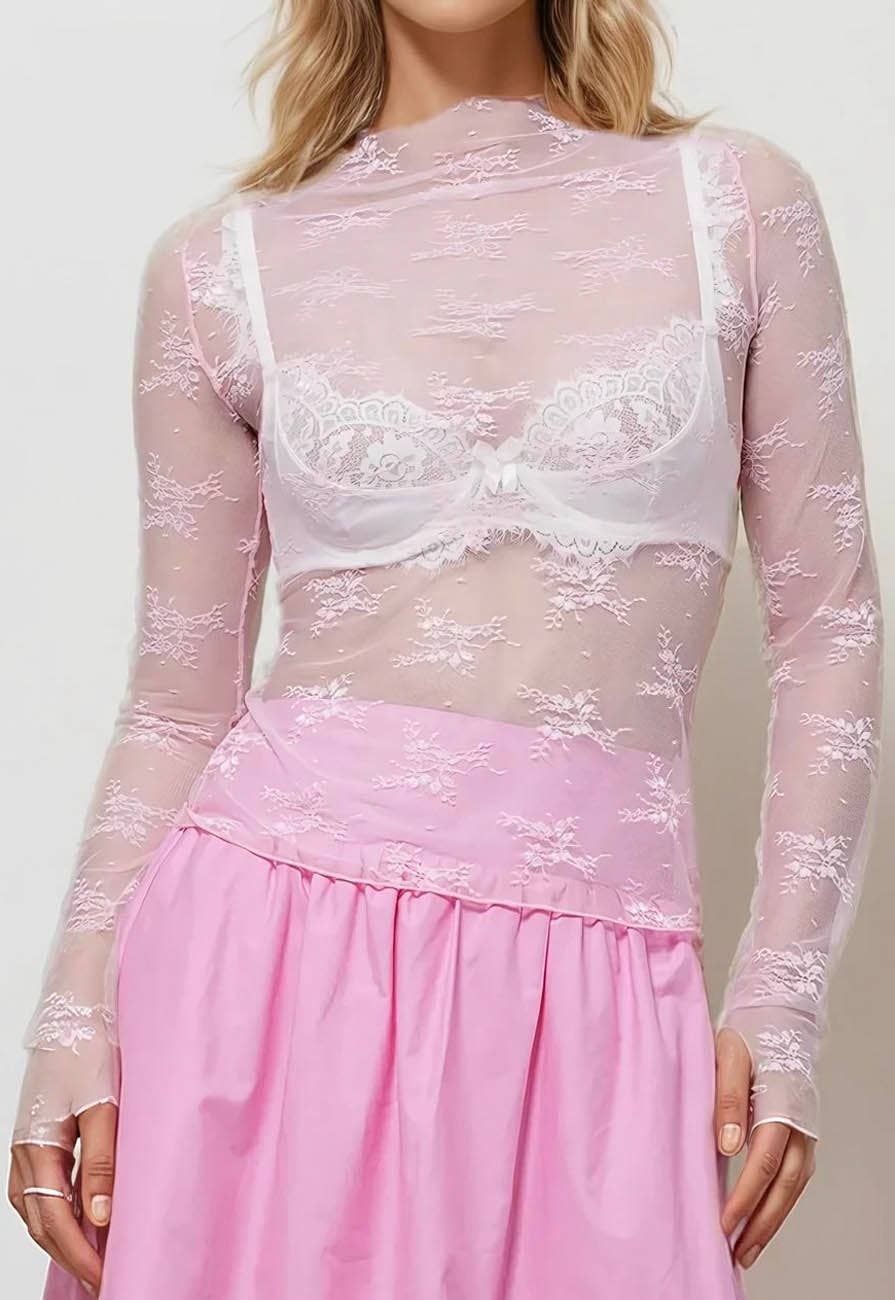 Retro Veil Lace Top