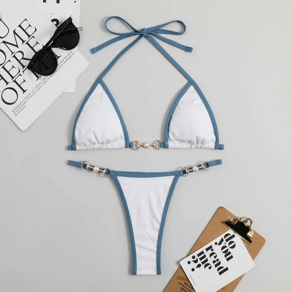 Metallic Bikini Set - Sexy Fluorescent Swimsuit_CWMW0148