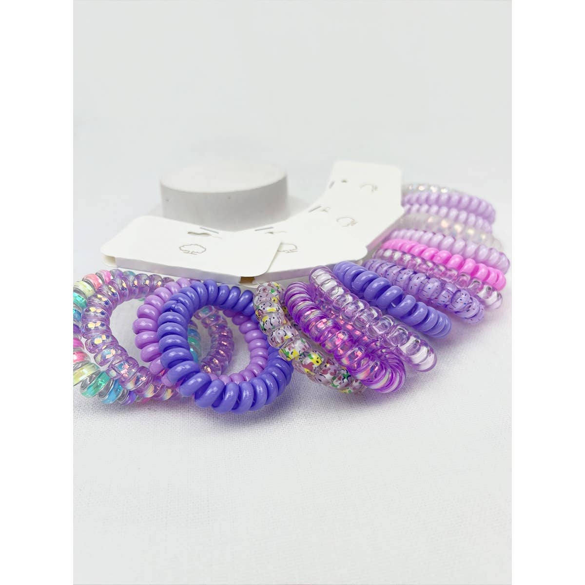 Purple Multicolor Spiral Hair Ties