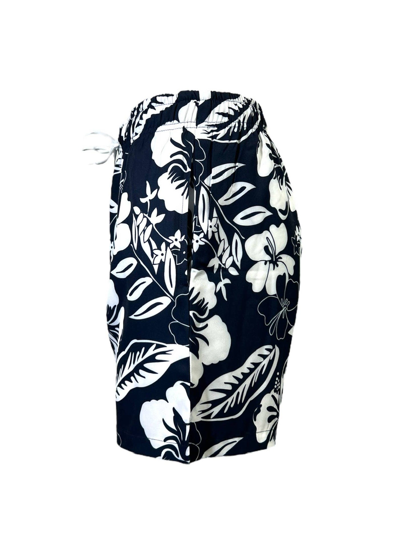 White Hawaii Flower Men's Swim Trunk