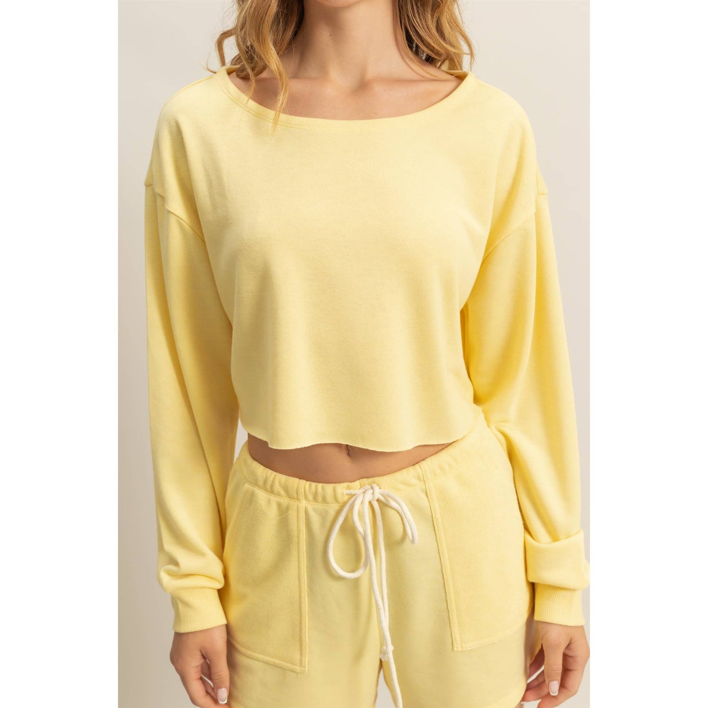 Casually Cute Boat Neck Long Sleeve Top