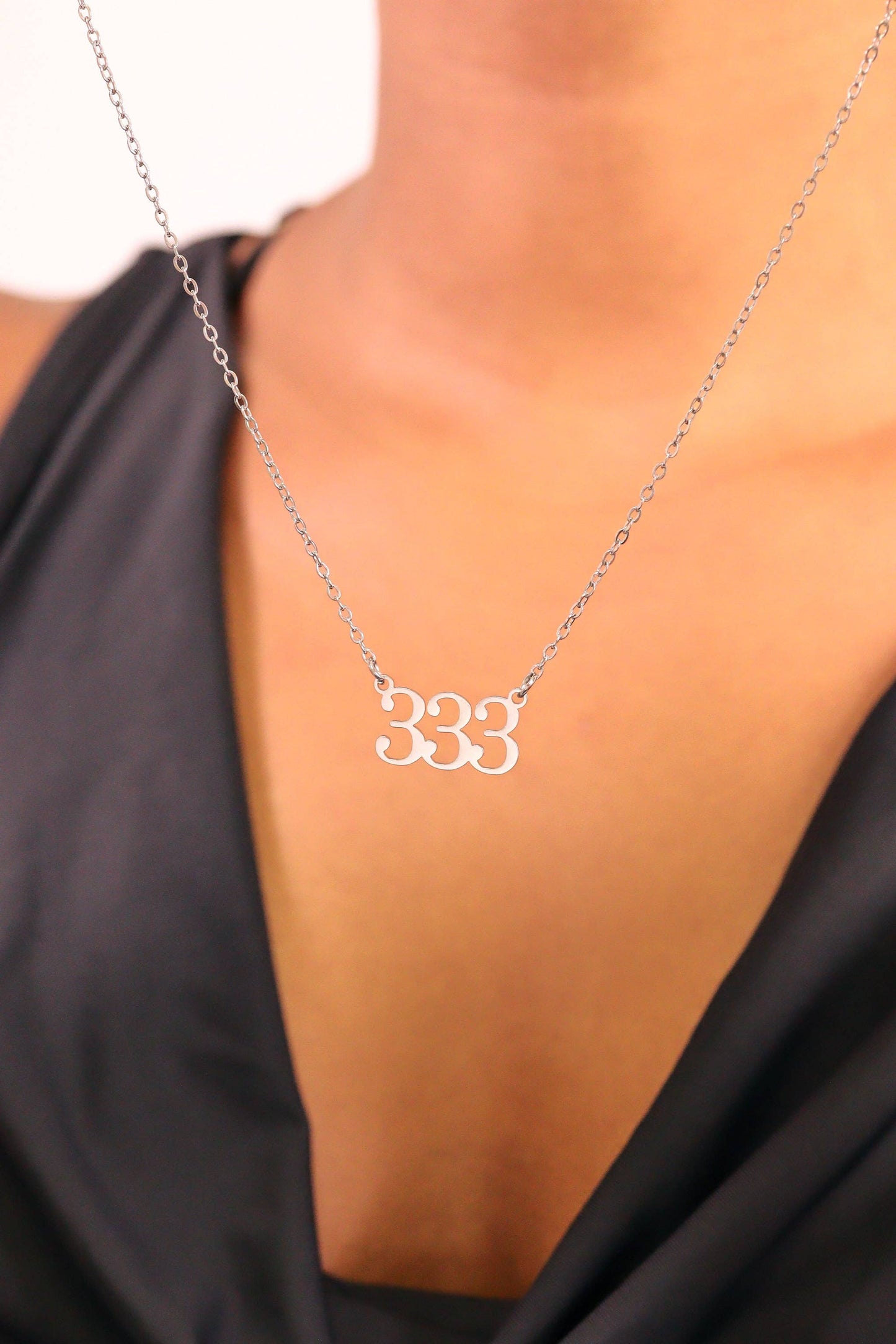 18K Gold PVD Stainless Steel Angel Number Necklace