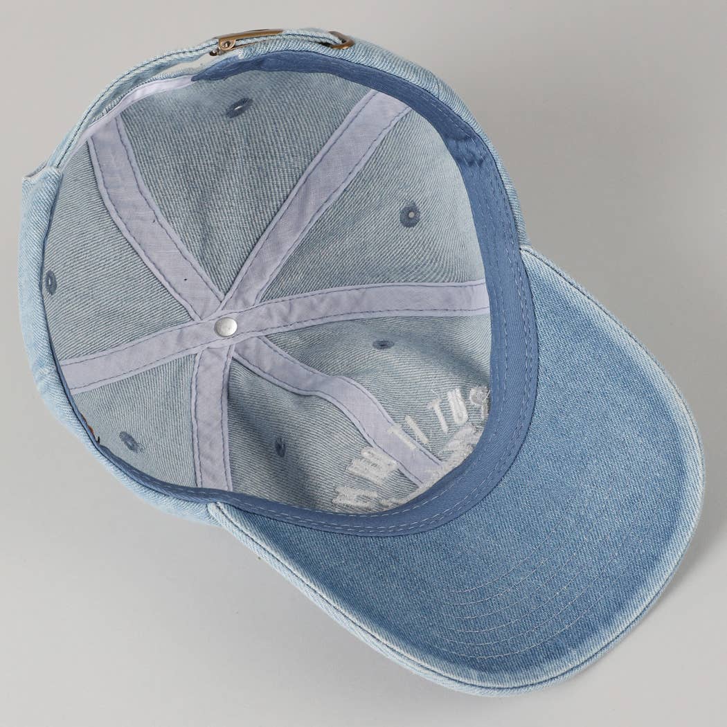 Put It On My Wife/Husband's Tab Embroidery Denim Cap