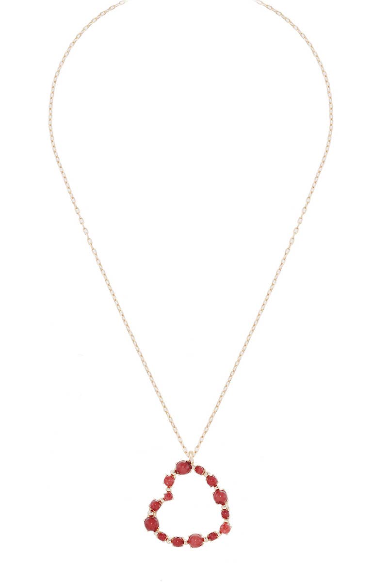 Heart Shaped Semi-Precious Stone Necklaces