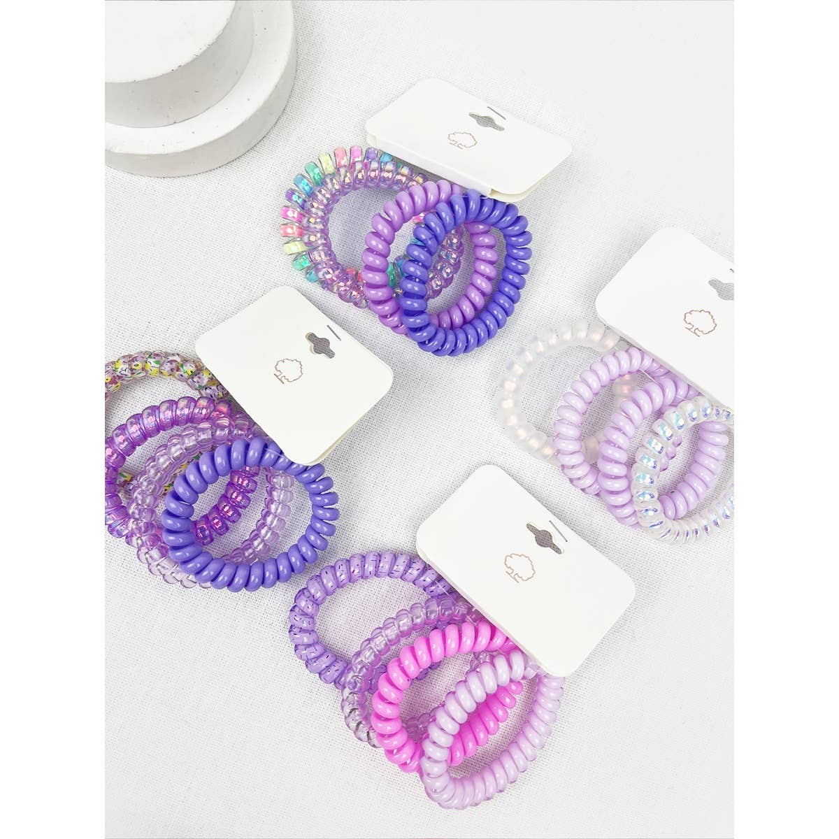 Purple Multicolor Spiral Hair Ties