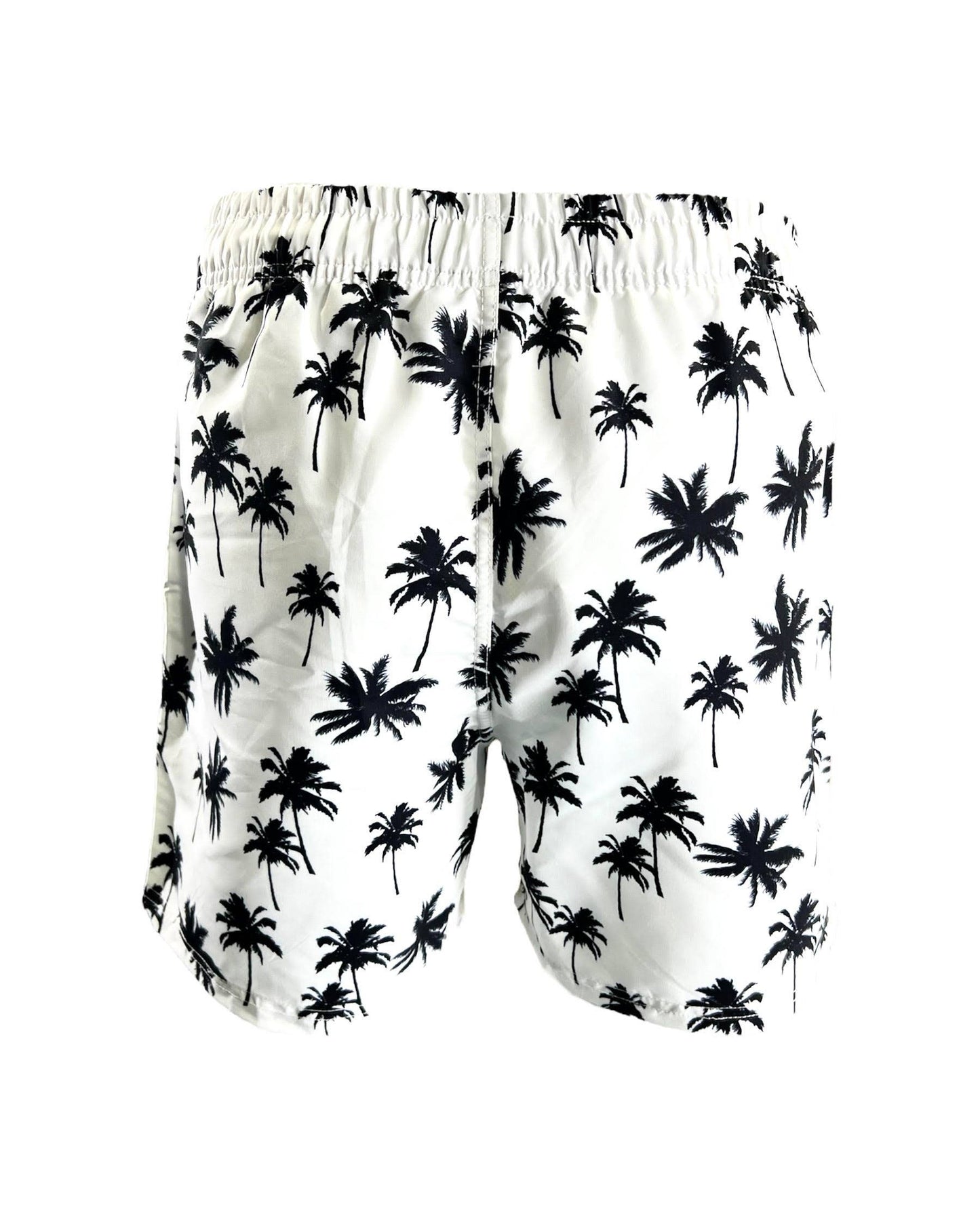 Palms on White Men's Swim Trunks Short