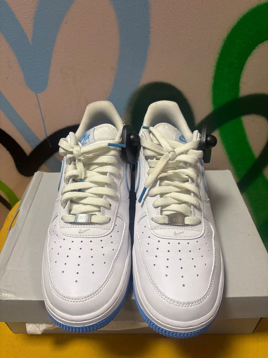 Nike Air Force 1 '07 sneakers in the White and University Blue colorway Size 11