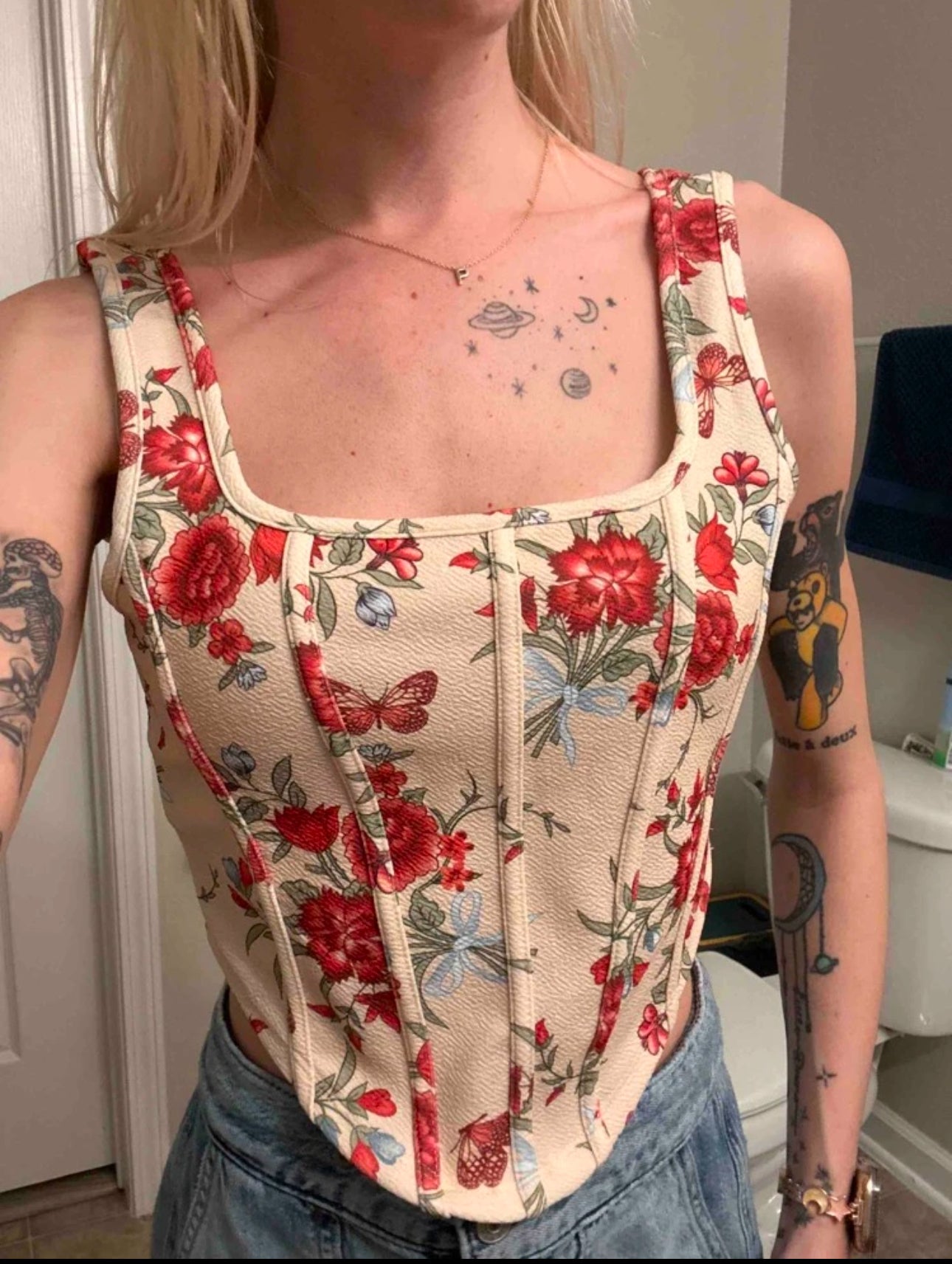 Floral Corset Styled Crops