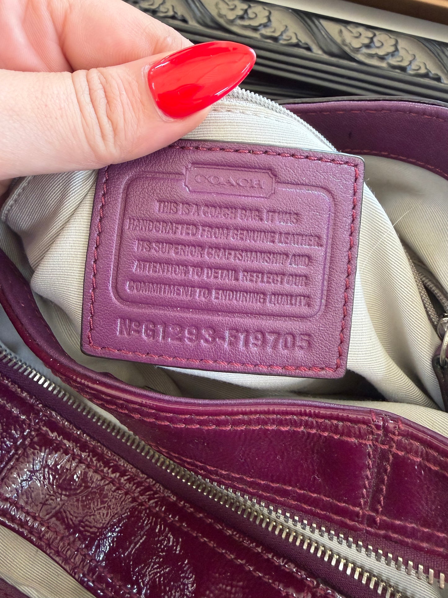 Coach Soho Fuchsia-Colored Patent Leather Hobo Shoulder Bag **AUTHENTICATED**
