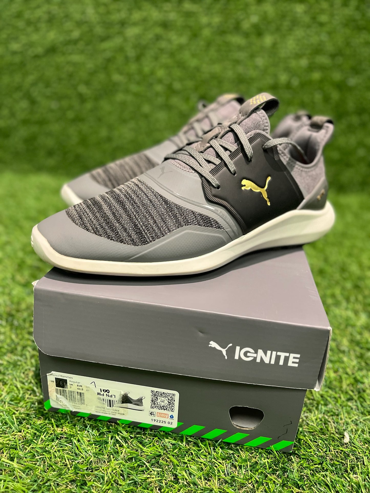PUMA IGNITE BLK/GRY SIZE 7