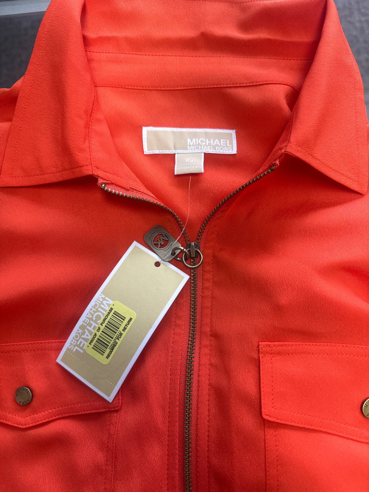 MICHAEL KORS MANDARIN ZIP UP LONG SLEEVE XL