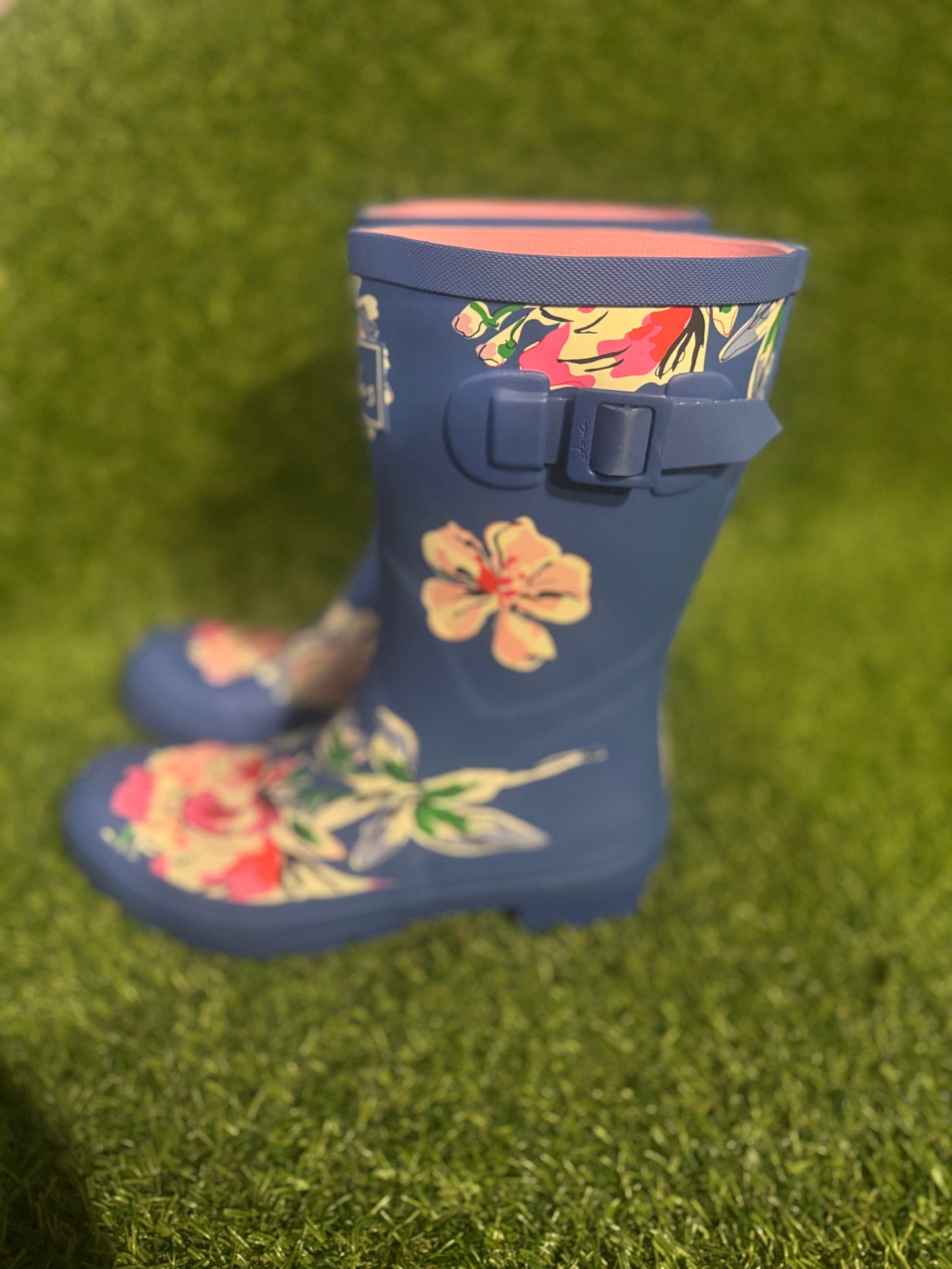 JOULES BLUE FLOWER RAIN BOOT