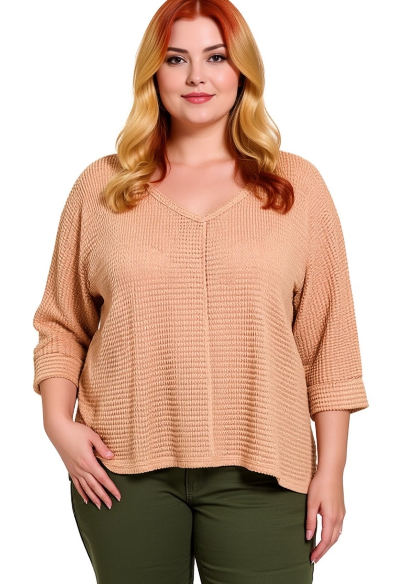 PLUS SIZE SLIMMING SHEER SWEATER