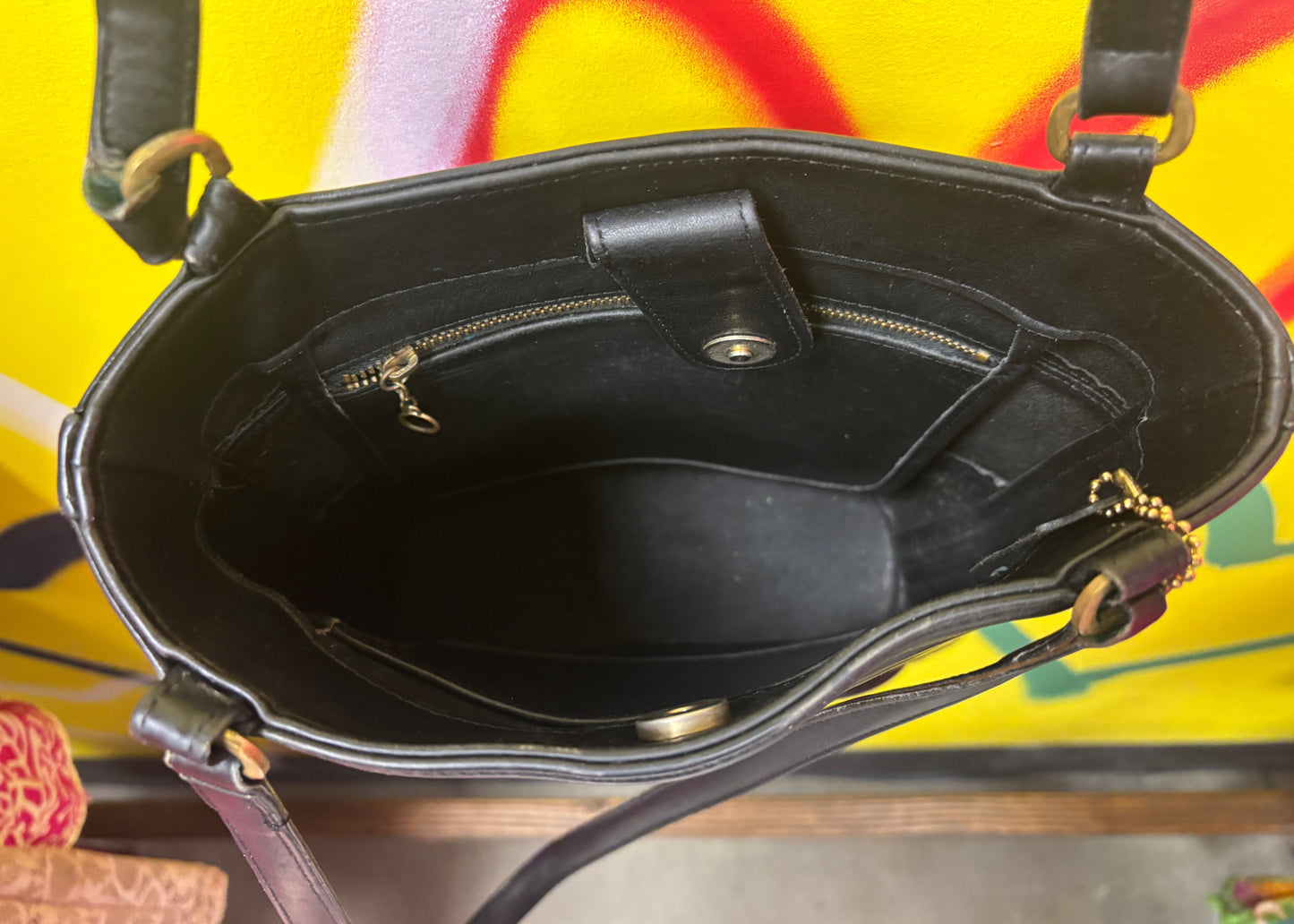 Vintage Coach Tribeca Shopper Tote, Black Leather
