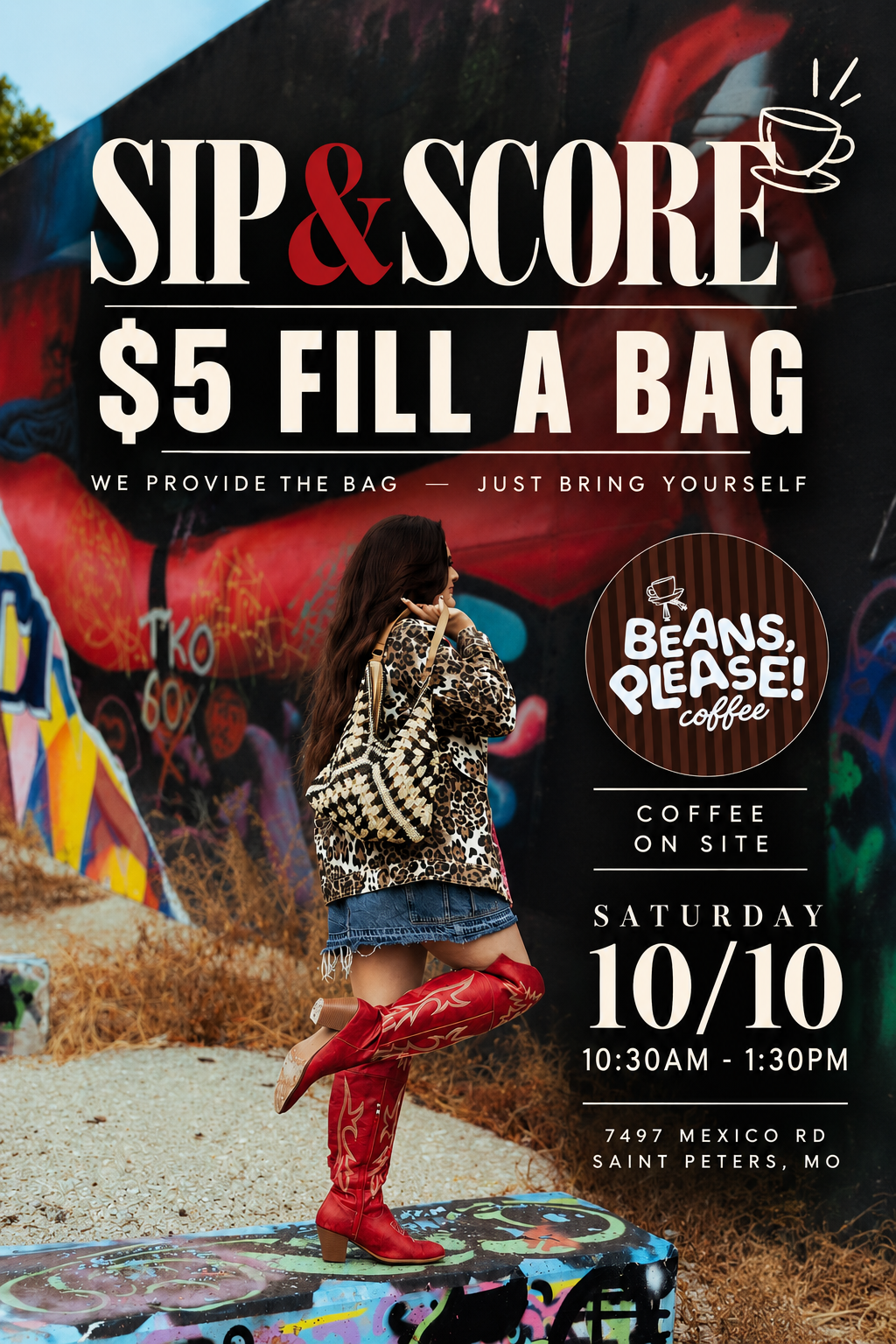 SIP & SCORE ☕
$5 FILL A BAG
SAT 10/10/2026 @ 1030AM