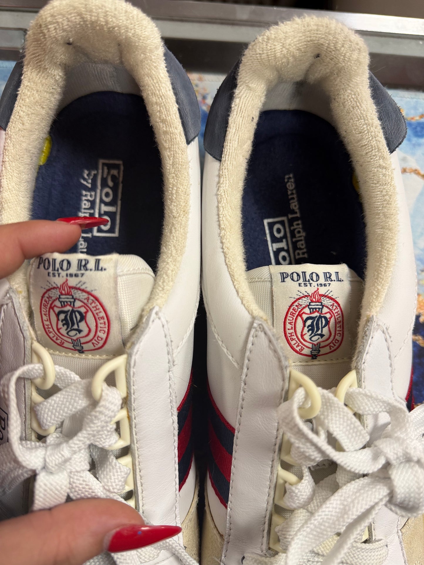 Polo Ralph Lauren Court Low White Suede Sneakers size 11 MENS