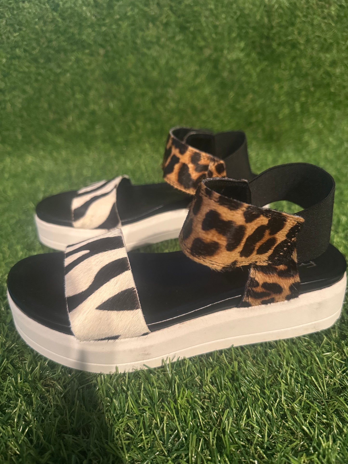 FRANCO SARTO ANIMAL WEDGE SANDAL SIZE 5