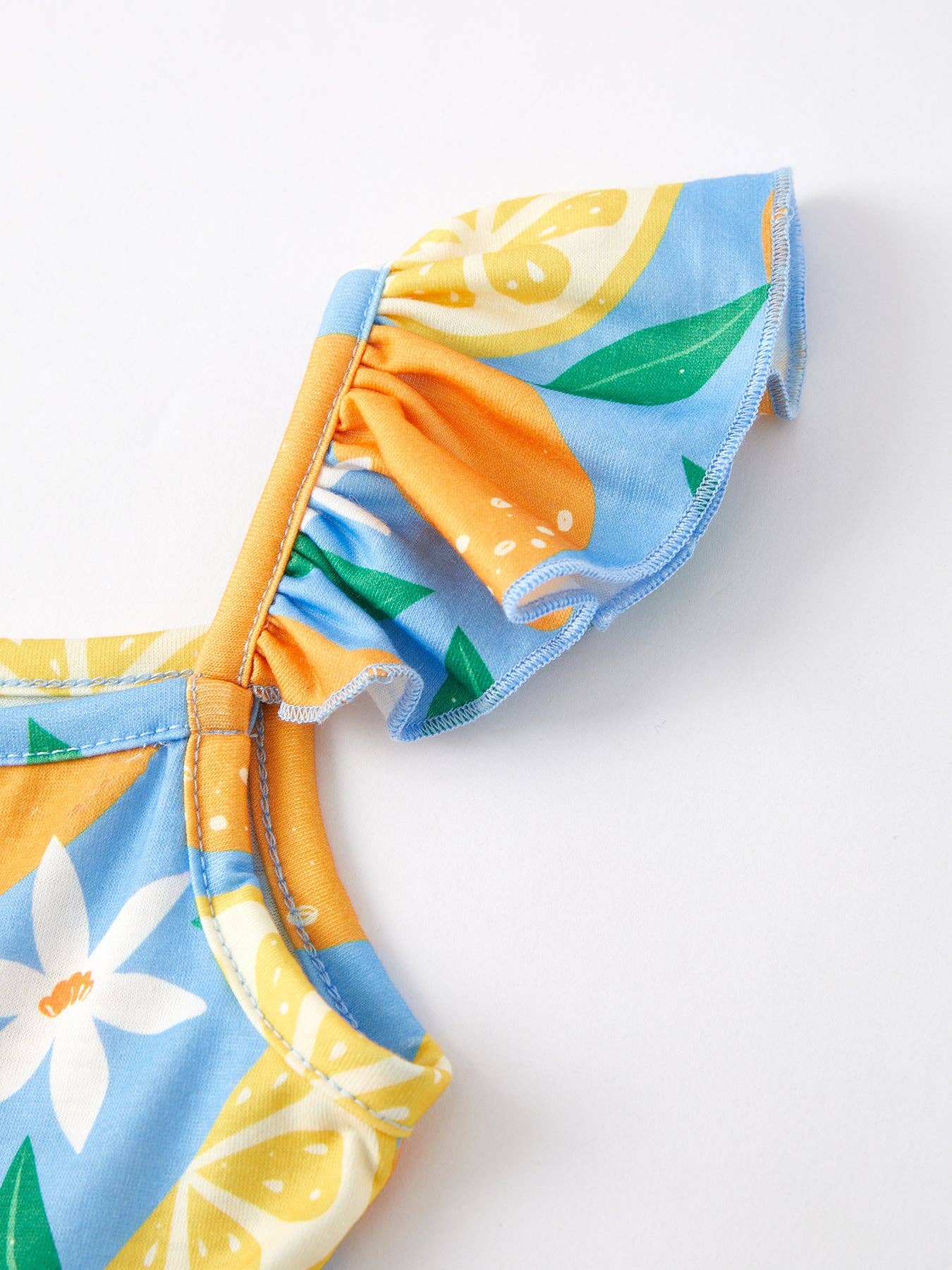 Summer Lemon Floral Girls Dress