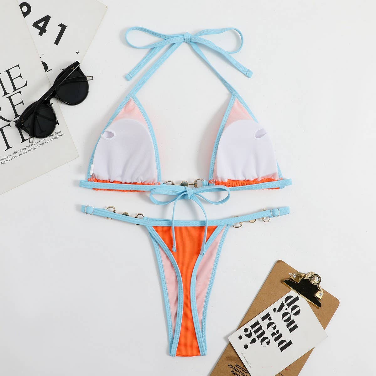Metallic Bikini Set - Sexy Fluorescent Swimsuit_CWMW0148