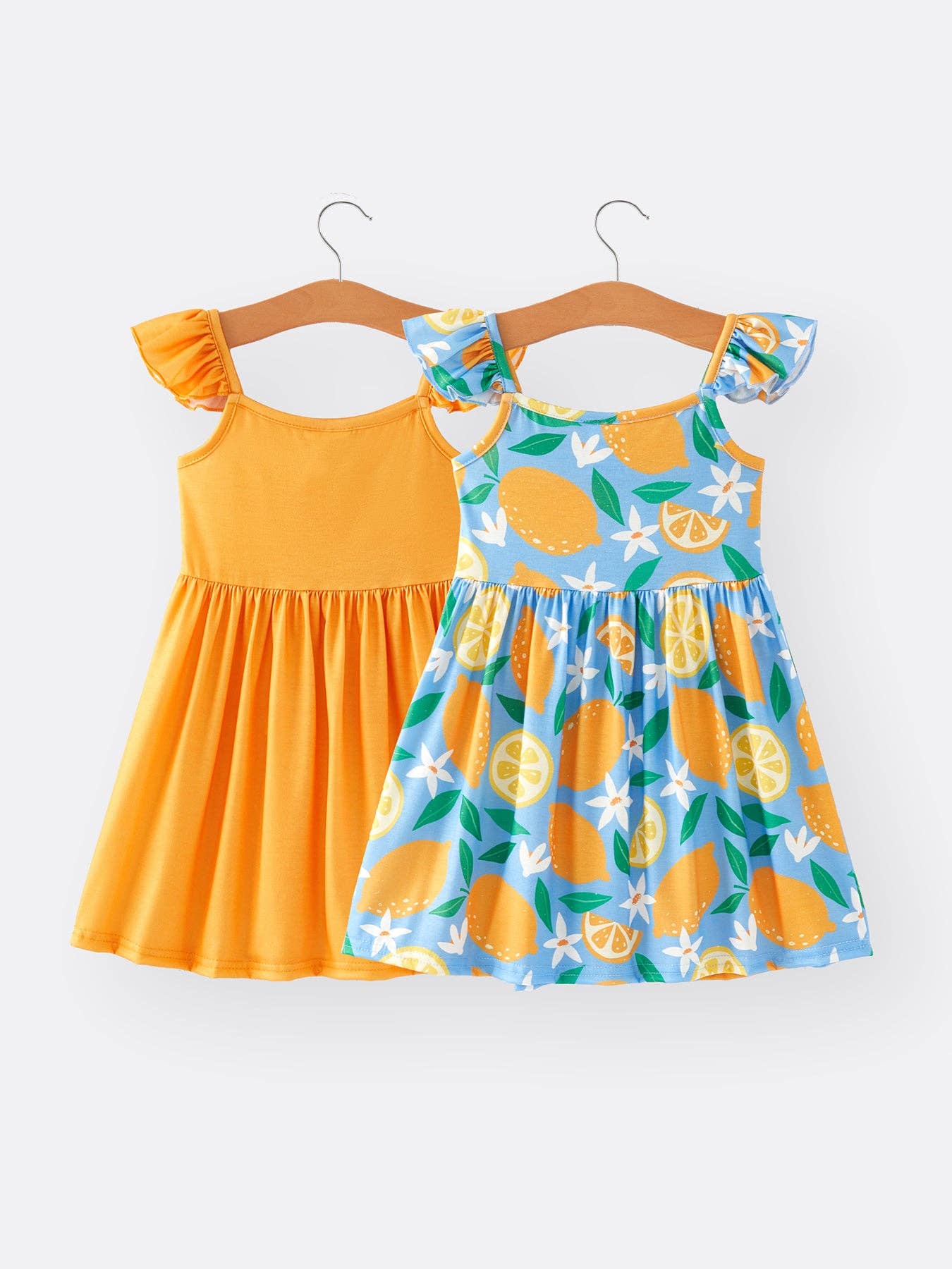 Summer Lemon Floral Girls Dress